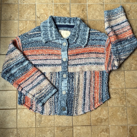 Anthropologie Pilcro Embroidered Earth Cardigan Sweater Iconic World ๐ EUC - Picture 3 of 16